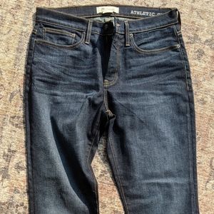 Madewell men's, athletic slim jeans, paxson wash, 34x34